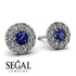 Halo Sapphire Earrings - Heaven No. 15 image 2