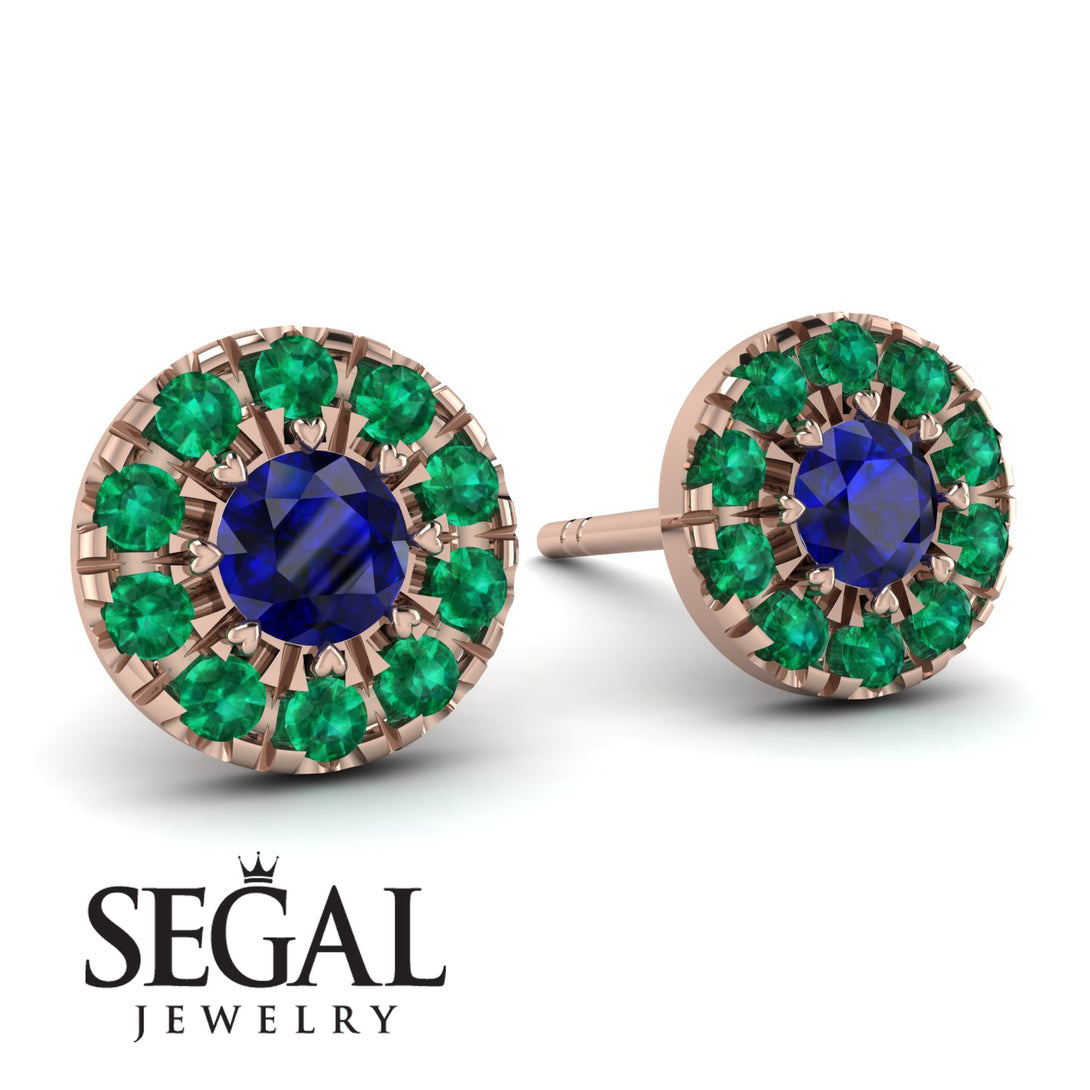 Halo Sapphire Earrings - Heaven No. 29