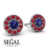 Halo Sapphire Earrings - Heaven No. 60