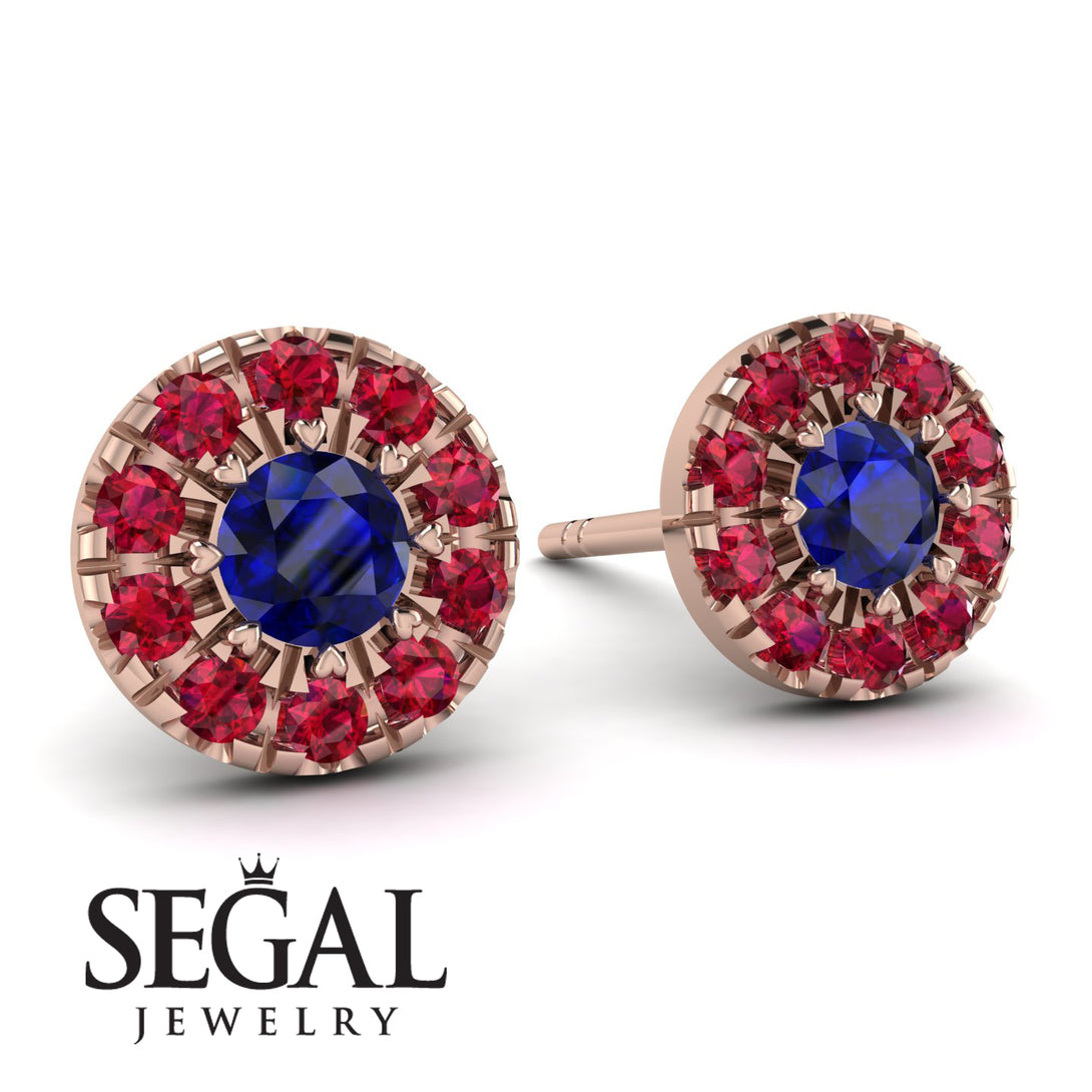 Halo Sapphire Earrings - Heaven No. 59
