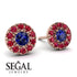 Halo Sapphire Earrings - Heaven No. 59 image 2