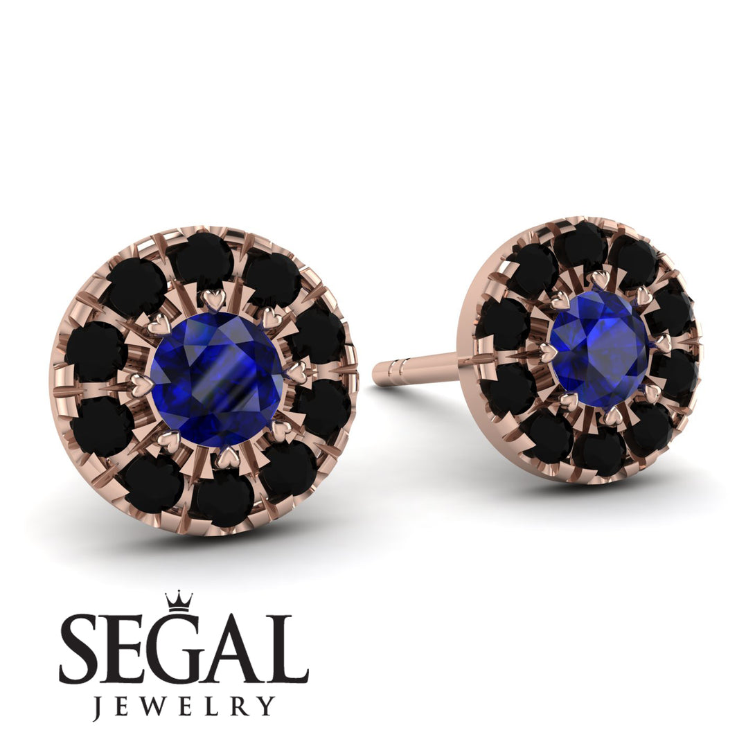 Halo Sapphire Earrings - Heaven No. 44