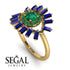 Halo Baguette Emerald Ring - Diana No. 64