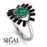 Halo Baguette Emerald Ring - Diana No. 36