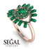 Halo Baguette Emerald Ring - Diana No. 20