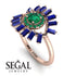 Halo Baguette Emerald Ring - Diana No. 65