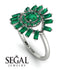 Halo Baguette Emerald Ring - Diana No. 21