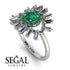 Halo Baguette Emerald Ring - Diana No. 6