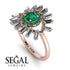 Halo Baguette Emerald Ring - Diana No. 5