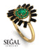 Halo Baguette Emerald Ring - Diana No. 34