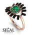 Halo Baguette Emerald Ring - Diana No. 35