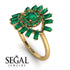 Halo Baguette Emerald Ring - Diana No. 19