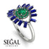 Halo Baguette Emerald Ring - Diana No. 66
