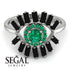 Halo Baguette Emerald Ring - Diana No. 36