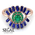 Halo Baguette Emerald Ring - Diana No. 65