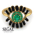 Halo Baguette Emerald Ring - Diana No. 34