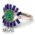 Halo Baguette Emerald Ring - Diana No. 65