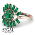 Halo Baguette Emerald Ring - Diana No. 20