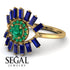 Halo Baguette Emerald Ring - Diana No. 64
