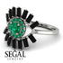 Halo Baguette Emerald Ring - Diana No. 36