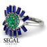 Halo Baguette Emerald Ring - Diana No. 66