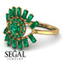 Halo Baguette Emerald Ring - Diana No. 19