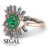 Halo Baguette Emerald Ring - Diana No. 5