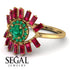 Halo Baguette Emerald Ring - Diana No. 49