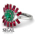 Halo Baguette Emerald Ring - Diana No. 51
