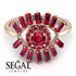 Halo Baguette Ruby Ring - Diana No. 56