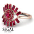 Halo Baguette Ruby Ring - Diana No. 56