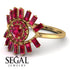 Halo Baguette Ruby Ring - Diana No. 55