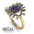 Halo Baguette Sapphire Ring - Diana No. 13