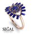 Halo Baguette Sapphire Ring - Diana No. 74