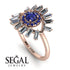 Halo Baguette Sapphire Ring - Diana No. 14
