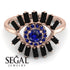 Halo Baguette Sapphire Ring - Diana No. 44