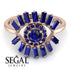 Halo Baguette Sapphire Ring - Diana No. 74