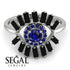 Halo Baguette Sapphire Ring - Diana No. 45