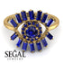 Halo Baguette Sapphire Ring - Diana No. 73