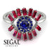 Halo Baguette Sapphire Ring - Diana No. 60
