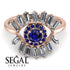 Halo Baguette Sapphire Ring - Diana No. 14