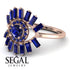Halo Baguette Sapphire Ring - Diana No. 74