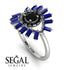 Halo Baguette Black Diamond Ring - Diana No. 69