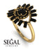 Halo Baguette Black Diamond Ring - Diana No. 37