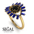 Halo Baguette Black Diamond Ring - Diana No. 67