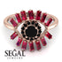 Halo Baguette Black Diamond Ring - Diana No. 53 image 2