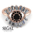 Halo Baguette Black Diamond Ring - Diana No. 8 image 2