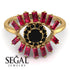 Halo Baguette Black Diamond Ring - Diana No. 52 image 2