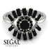 Halo Baguette Black Diamond Ring - Diana No. 39