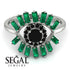 Halo Baguette Black Diamond Ring - Diana No. 24 image 2
